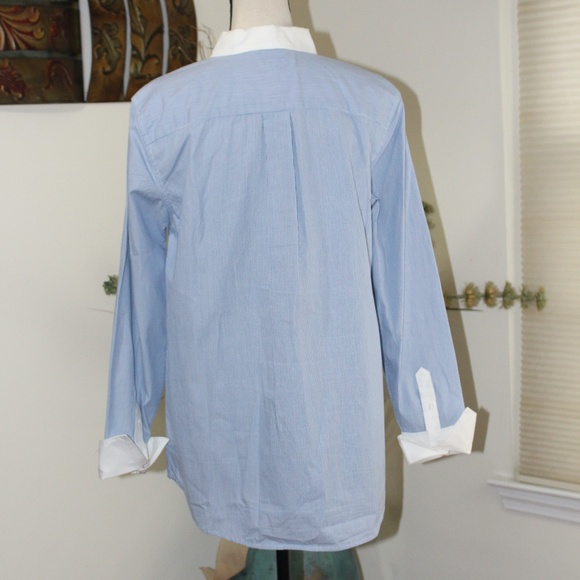 Banana Republic pullover collared pinstriped shirt - Picture 3 of 10